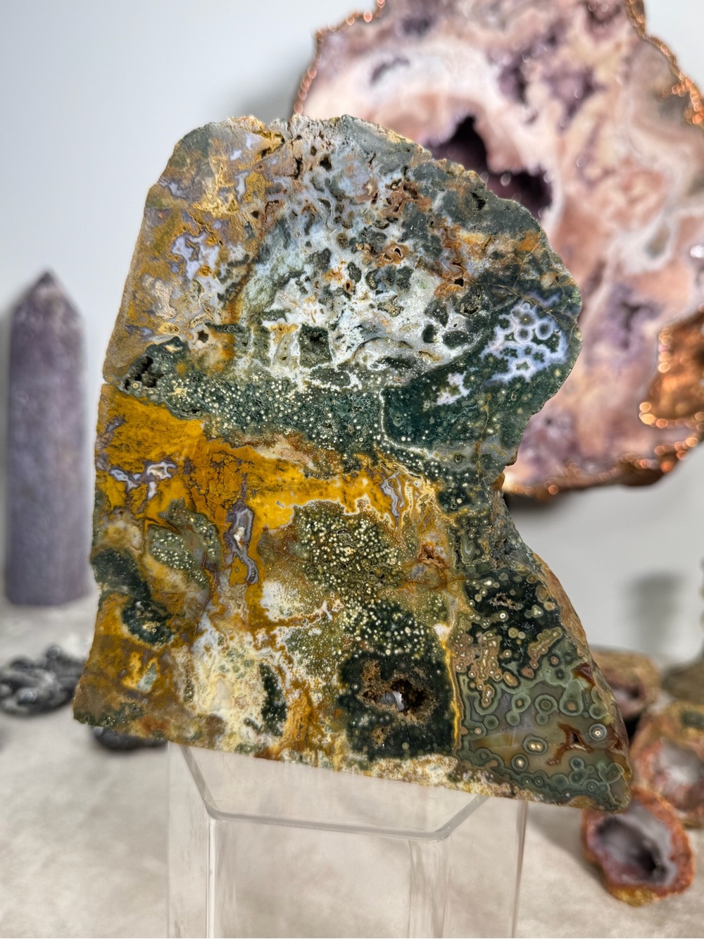 River Jasper Free Standing Slab — Indonesia 6 1/2 x 6” - Picture 6 of 8